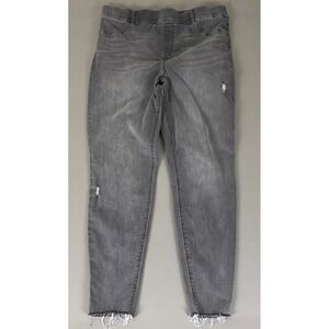 SPANX Jeans Women's Plus Size‎ 3X 3TG Gray Distressed Denim Tall Denim *